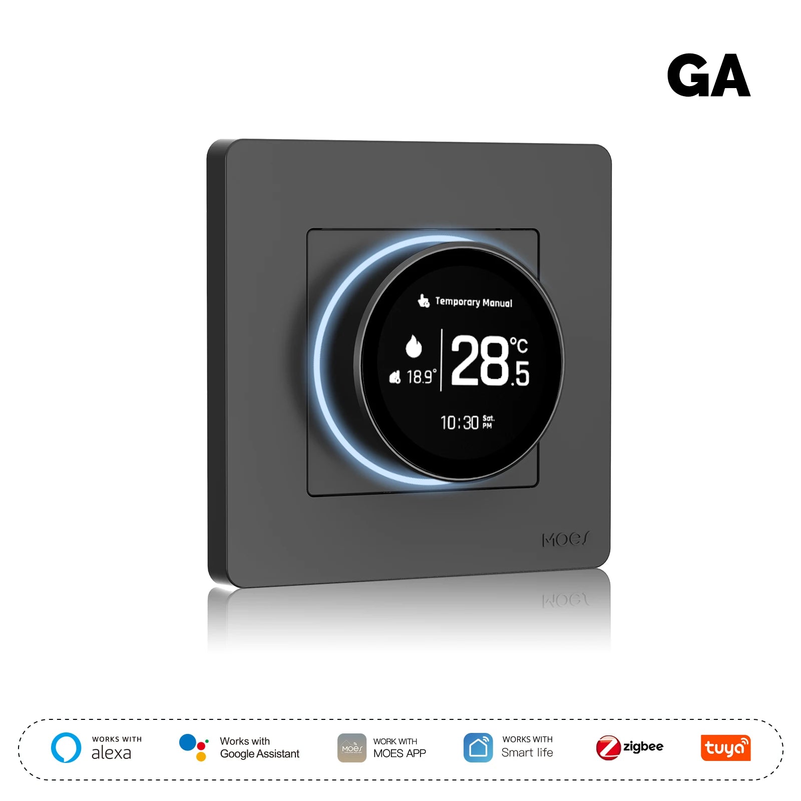 ZigBee Smart Knob Thermostat for Water Boiler Heating Systems Water Heat GY Tidesmit