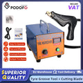 Podofo 1000W Tire Groover Machine Tyre Regrooving Iron Cutter Tool Kit Equipped With 10 Types Tire Cutting Blades For Rubber Tire Retread Work