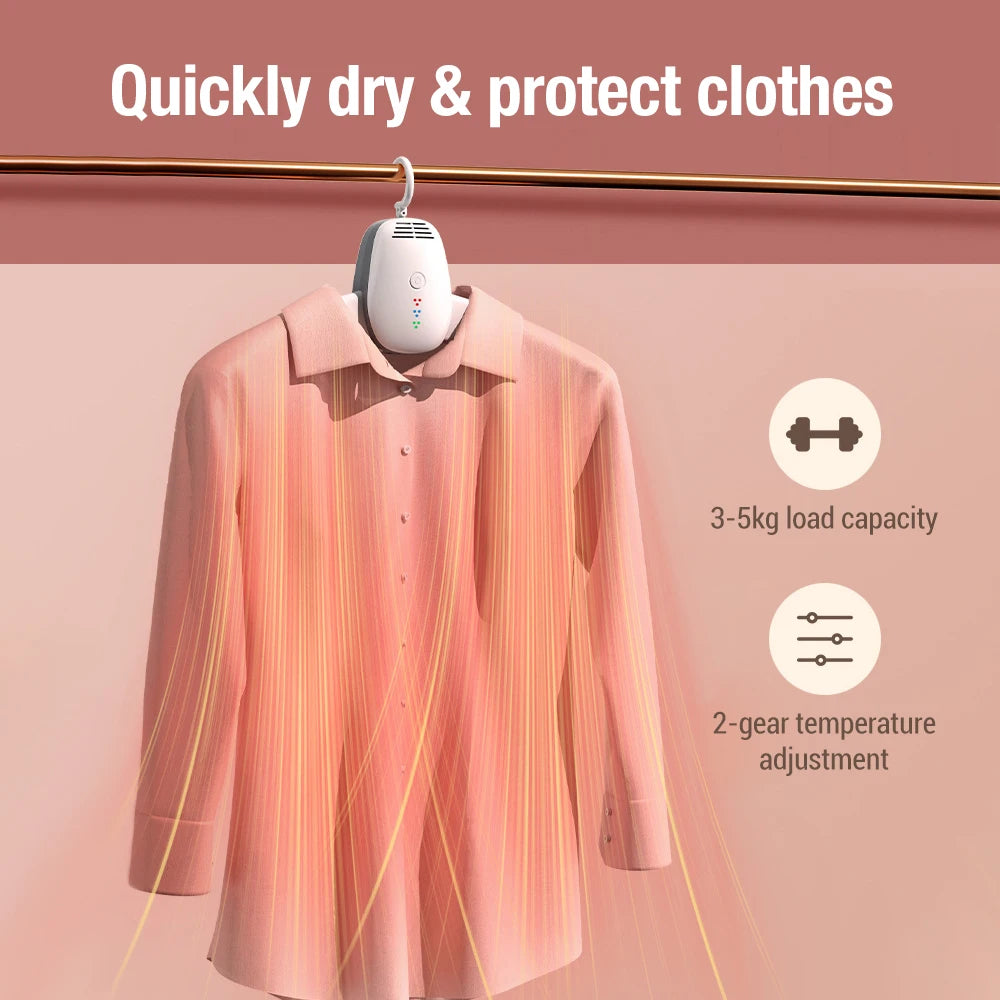 Tidesmit portable folding electric clothes drying rack with UV sterilization for home and travel laundry efficiency