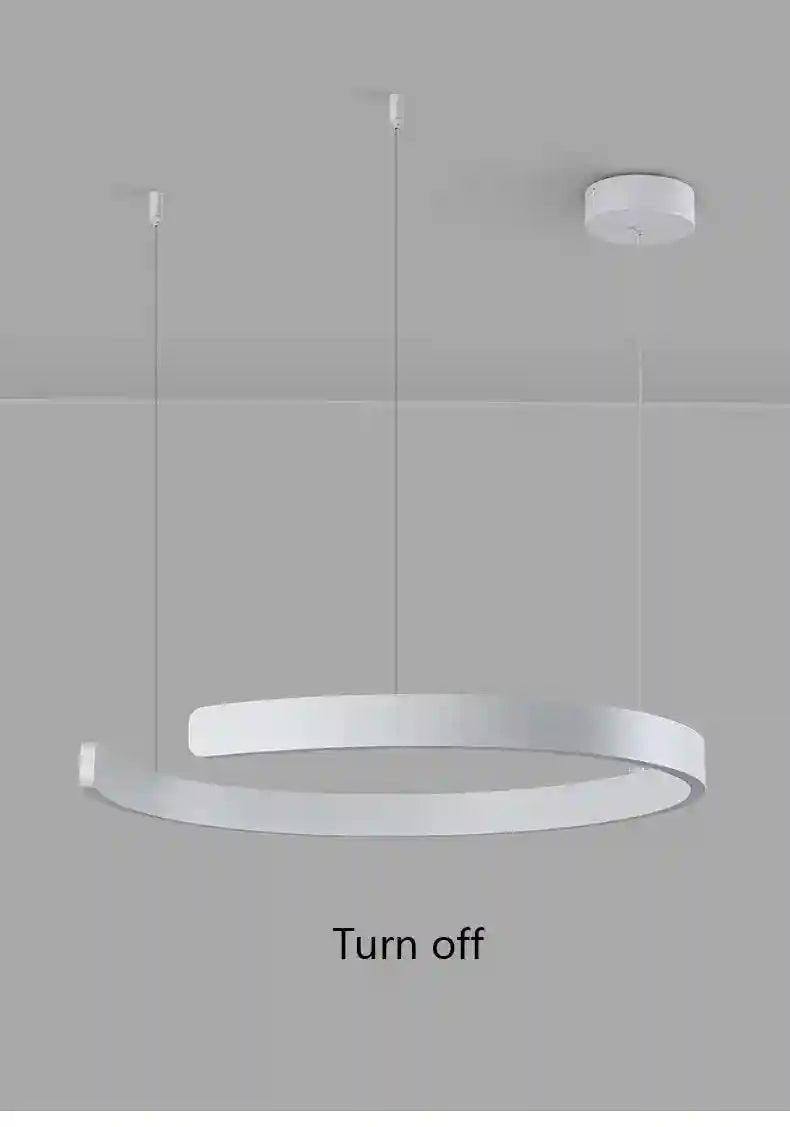 Modern 3-Ring LED Chandelier - Adjustable Dimmable Black Finish Tidesmit