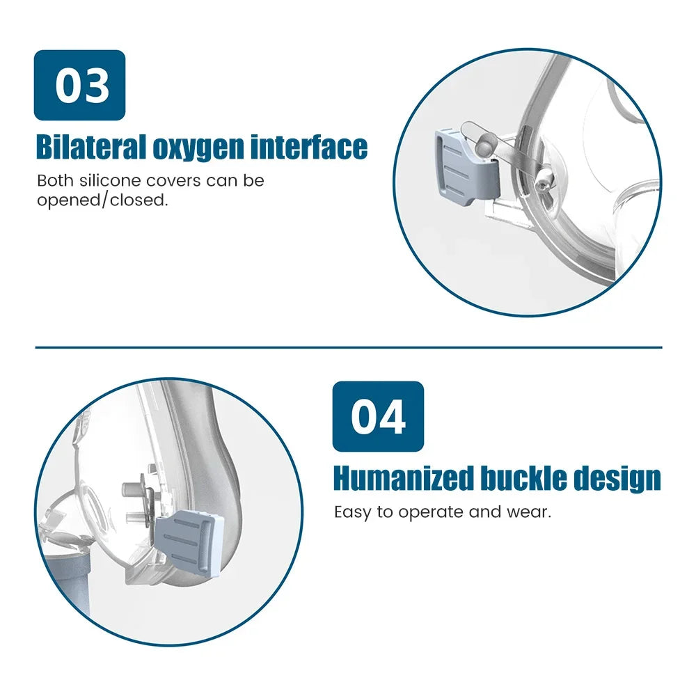 Comfortable CPAP Full Face Mask Adjustable Strap Respirator For Cushion Travel Anti Snoring Stopper Solution Tools Sleep Help