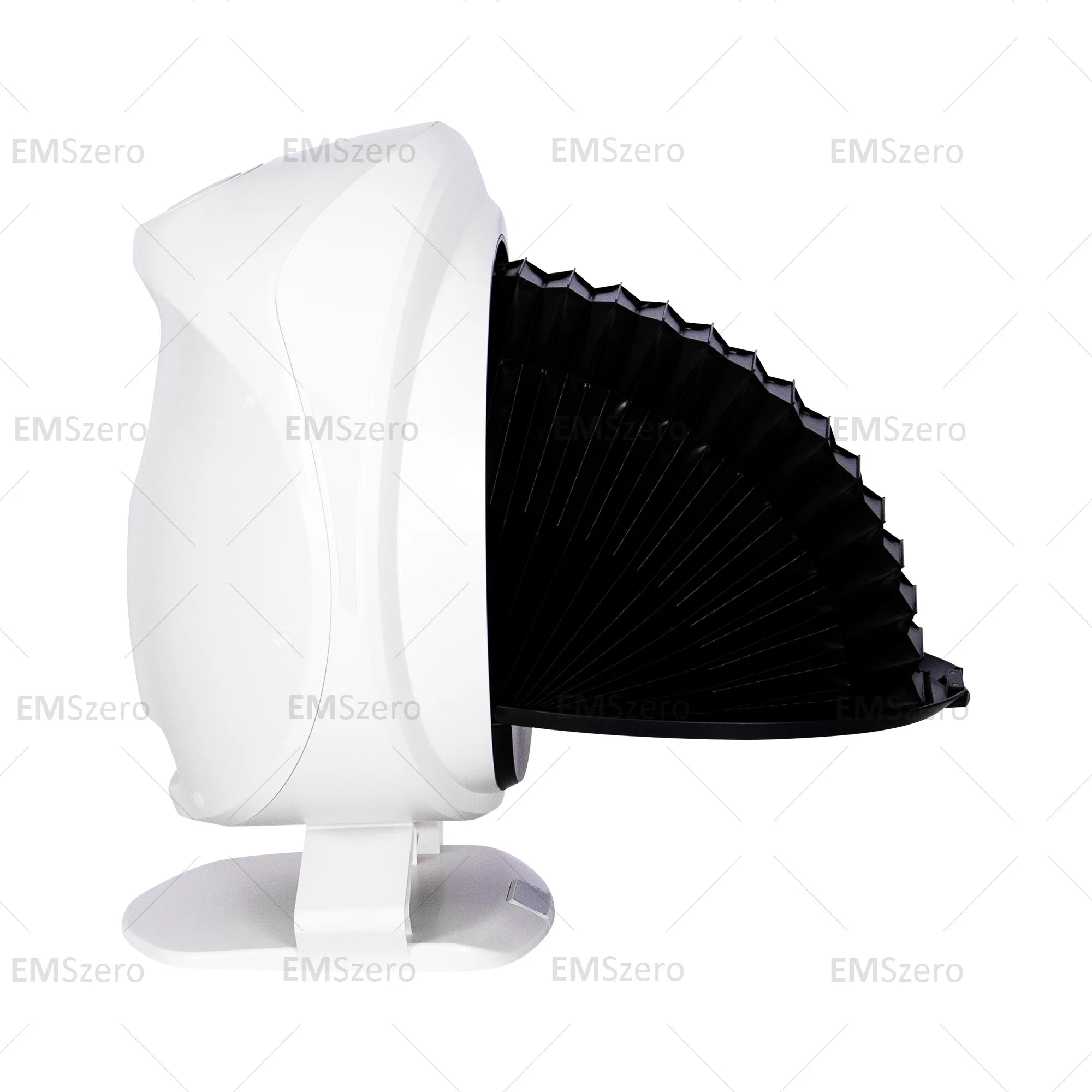 White smart facial skin detection and analysis instrument with black hood for professional anti-aging skin scanning.