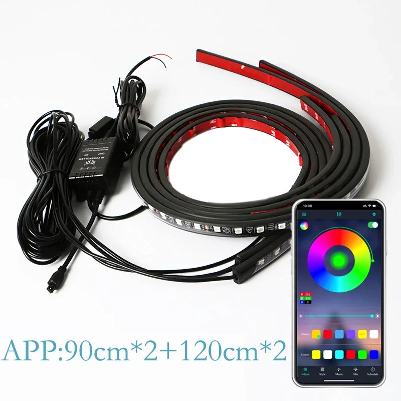 Car Underglow LED Light Kit RGB Dream Color - App Controlled Tidesmit 90cm 120cm APP Tidesmit