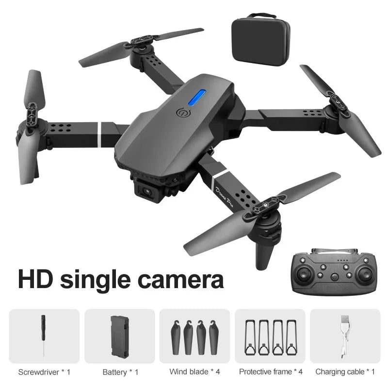 4K Foldable Camera Drone with Dual HD Lenses - Tidesmit Black-Single-4K-Bag Tidesmit