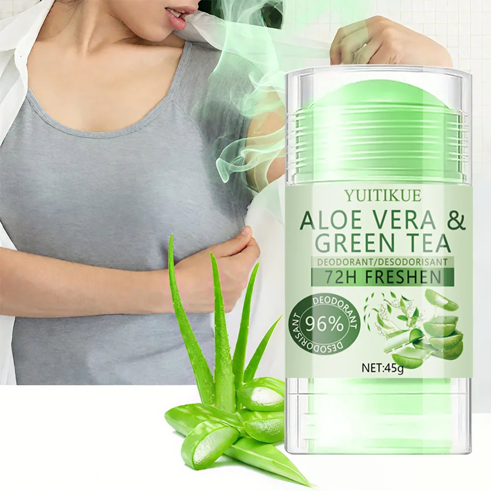 Tidesmit YUITIKUE Aloe & Green Tea deodorant stick, 72H odor control and sweat protection for sensitive skin