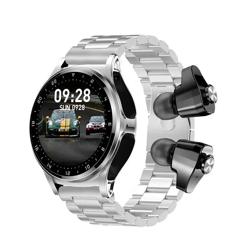 New NFC Smartwatch TWS Bluetooth Headset Two-In-One 1.39HD Display IP67 Waterproof Heart Rate Monitor Male Sports Smartwarch