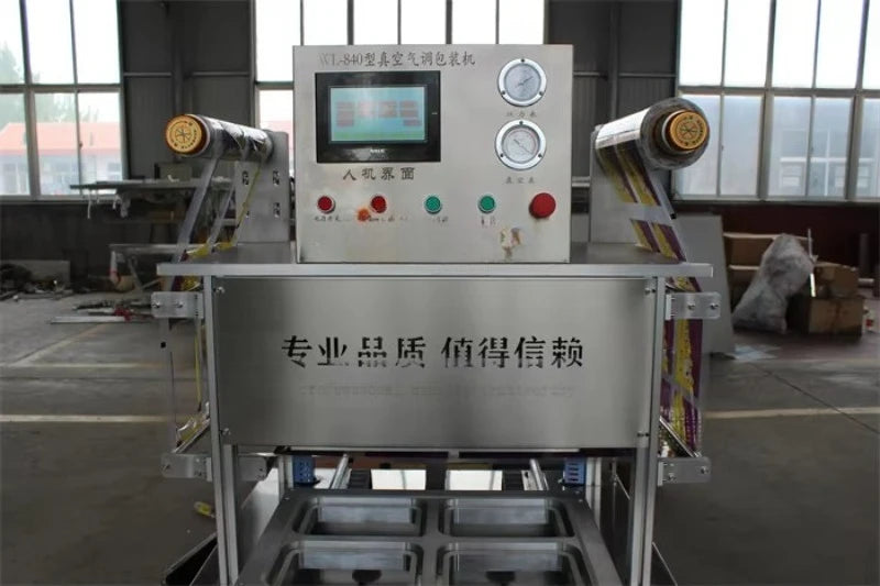 Customized New Type Vacuum Fresh Food Tray Sealer/plastic Bowl Cups Sealing Machine/vacuum Plastic Box Container Sealing Machine