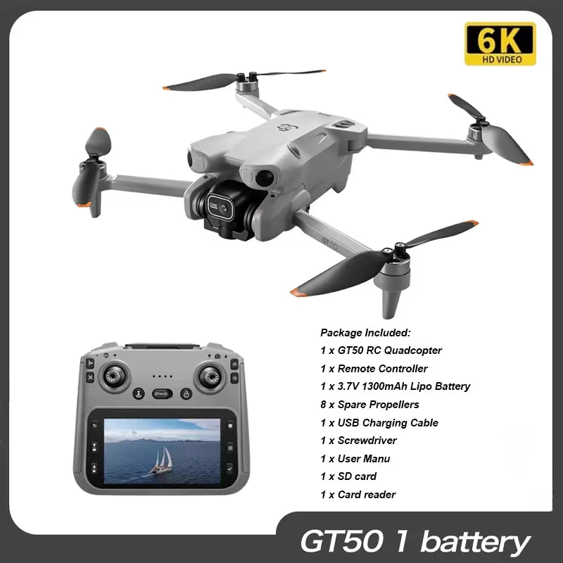 8K GPS Camera Drone with Obstacle Avoidance | Foldable Aerial Pro Light gray 6K 1B Tidesmit