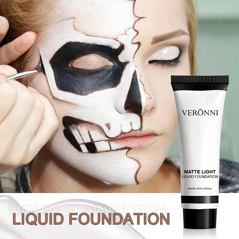 Tidesmit white toning liquid foundation texture close-up for water-resistant matte Halloween face makeup coverage