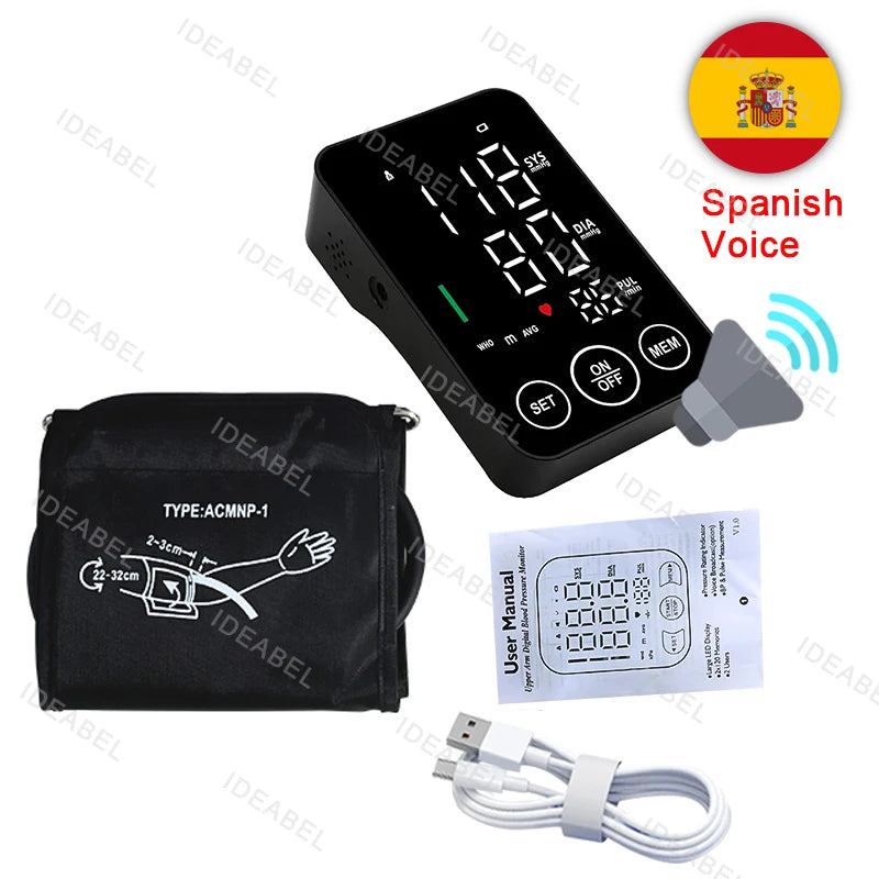 Sphygmomanometer BP Monitor Health Care New LED Blood Pressure Monitor Big Screen Broadcast Tonometer Digital Arm Tonometer