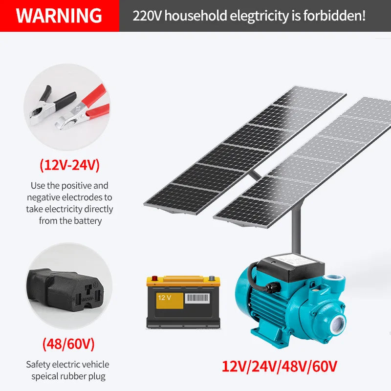 180W Water Pressure Pump Automatic Booster Pump DC 12V High-lift Large Flow Solar Battery Powered Self-priming Pump For Household And Garden Irrigation