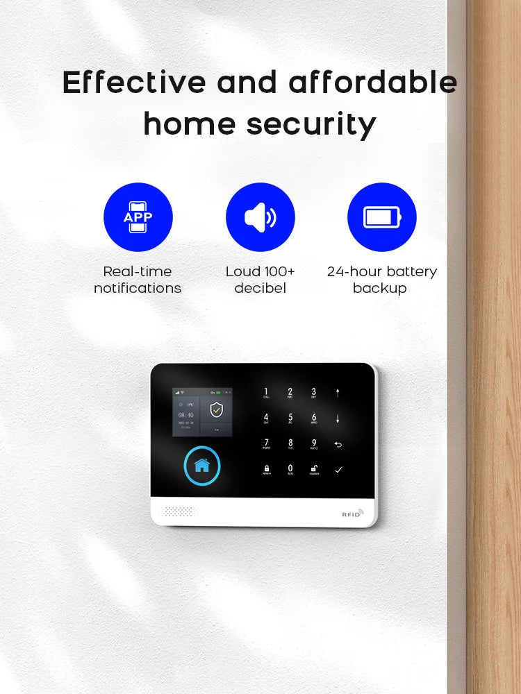 Wireless Home Alarm System with WiFi, Tuya App, and Smart Alerts Tidesmit