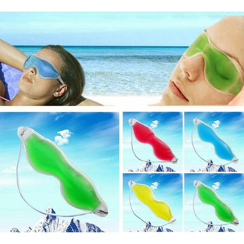 Colorful gel bead eye masks for cold compress therapy, sleep aid, and puffy eye relief in various colors.
