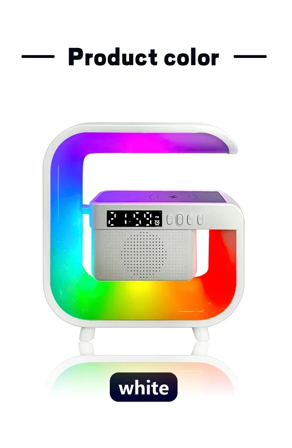 Portable Bluetooth Speaker with RGB Light, Wireless Charging & FM Radio Tidesmit