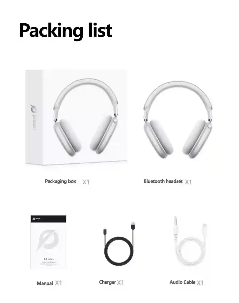 Wireless Headphones with Hybrid Active Noise Cancellation & 180H Battery Tidesmit