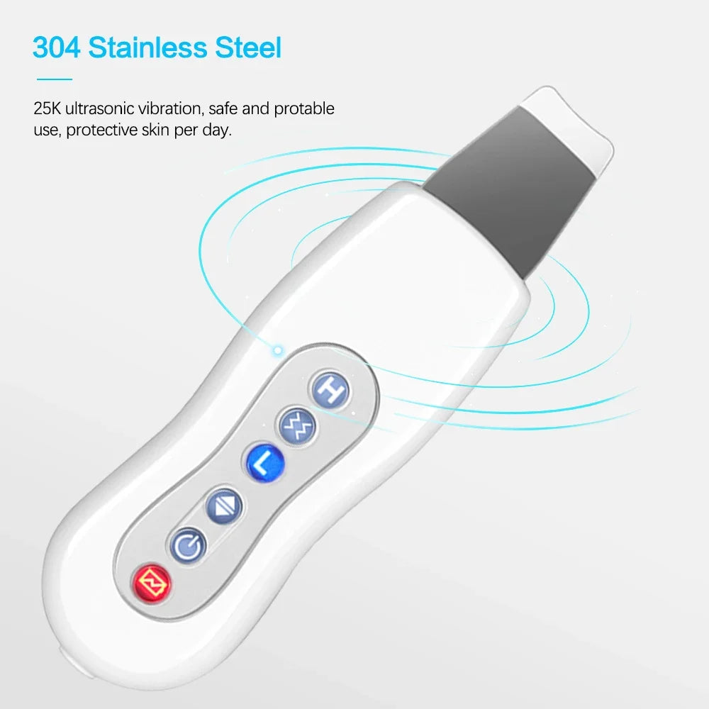Ultrasonic Skin Scrubber: Pro Deep Pore Cleansing Facial Tool Scrubs Treatments Tidesmit