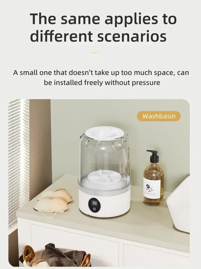 Tidesmit Wireless Mini Laundry Cup Portable Washing Machine