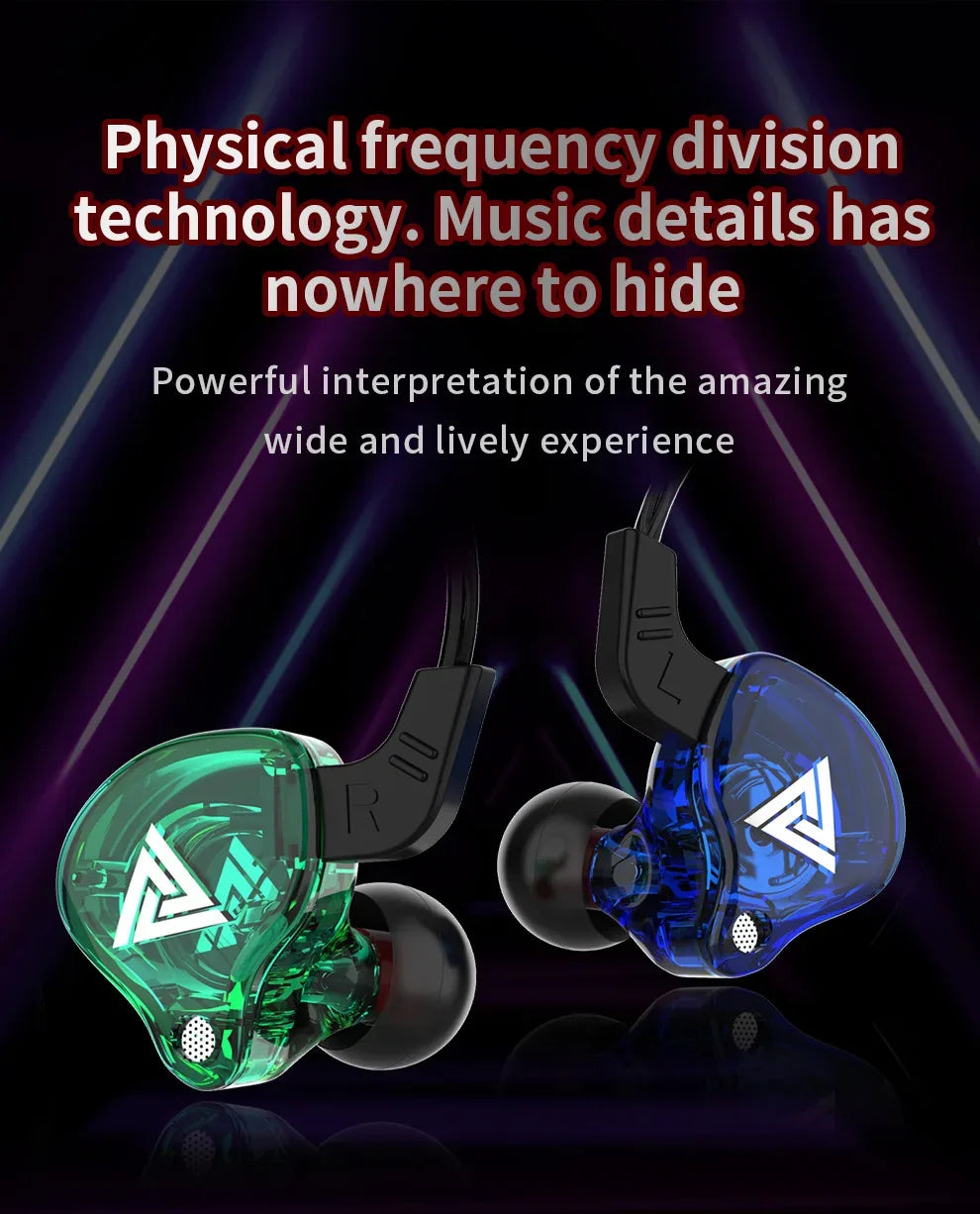 Original QKZ AK6 HiFi Wired EarphoneRace Sport Headphone Bass Stereo Noise Reduction Headset MusicEarbuds In Ear With Mic Tidesmit