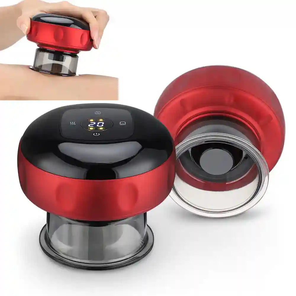 Electric Cupping Massager: 12-Gear Heat Therapy for Muscle Relief Massage Roller Tidesmit