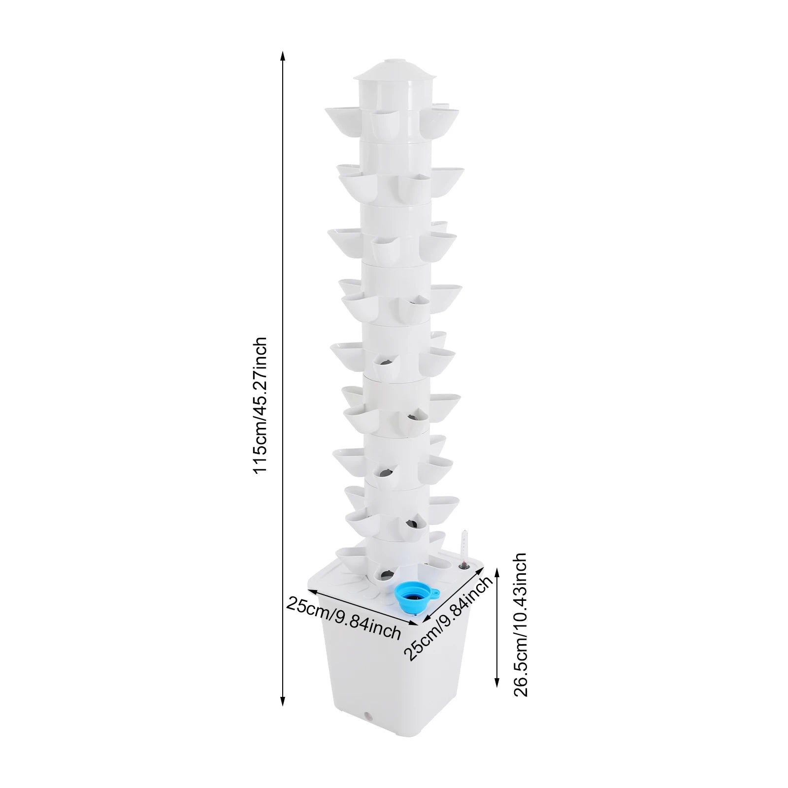 Vertical Hydroponic Growing System 45 Holes Kit with Water Pump Vegetable Planter for Balcony Garden Greenhouse