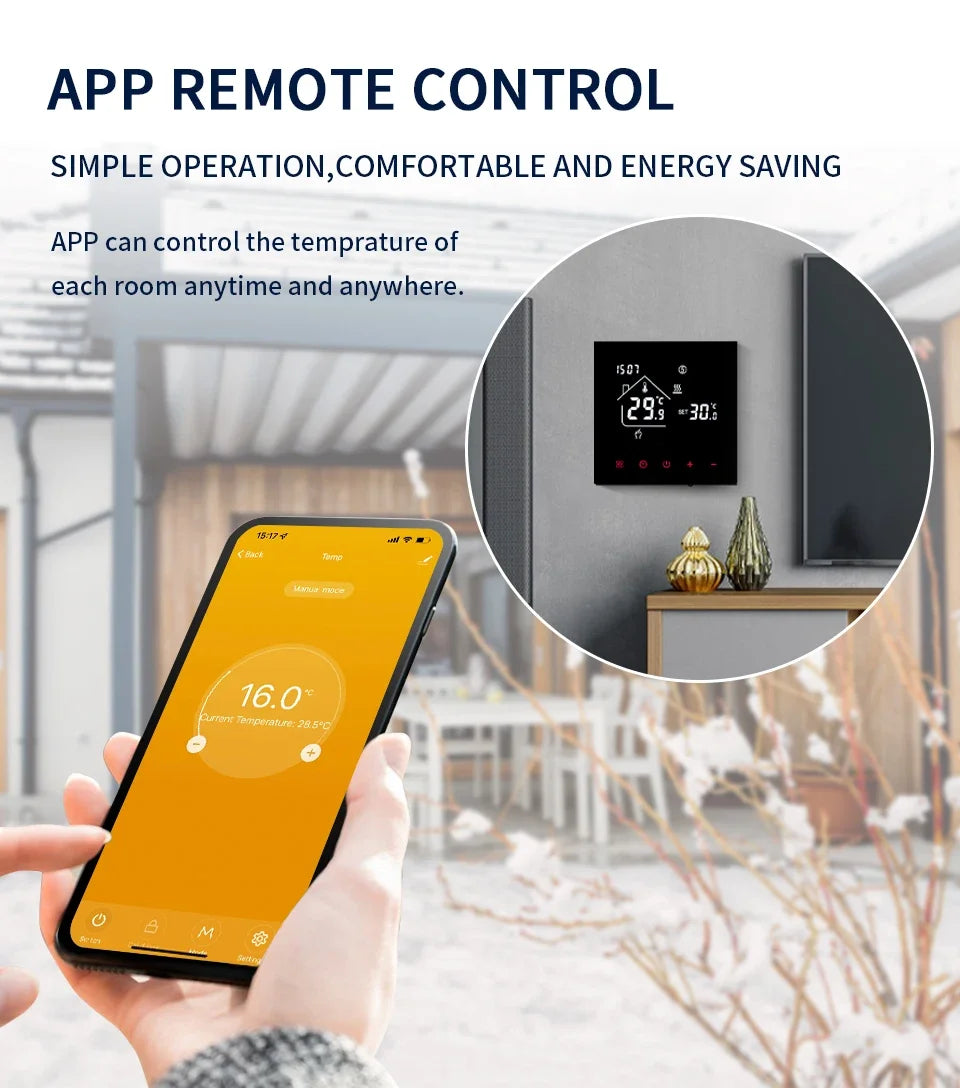 Tuya WiFi Smart Thermostat LCD Display Touch Screen for Gas Boiler Temperature/Electric Floor Heating Water Remote Controller