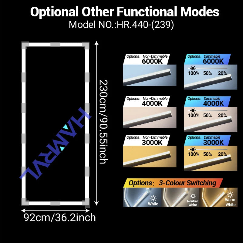 LED Rectangle Lighting 4S car showroom Barber Workshop Office Desk Ceiling Lamp Color change Dimmable Garage Hexagon Lights Gym
