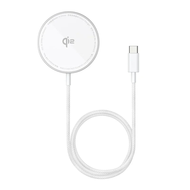15W MagSafe Compatible Wireless Charger for iPhone 16/15/14 Silver Tidesmit
