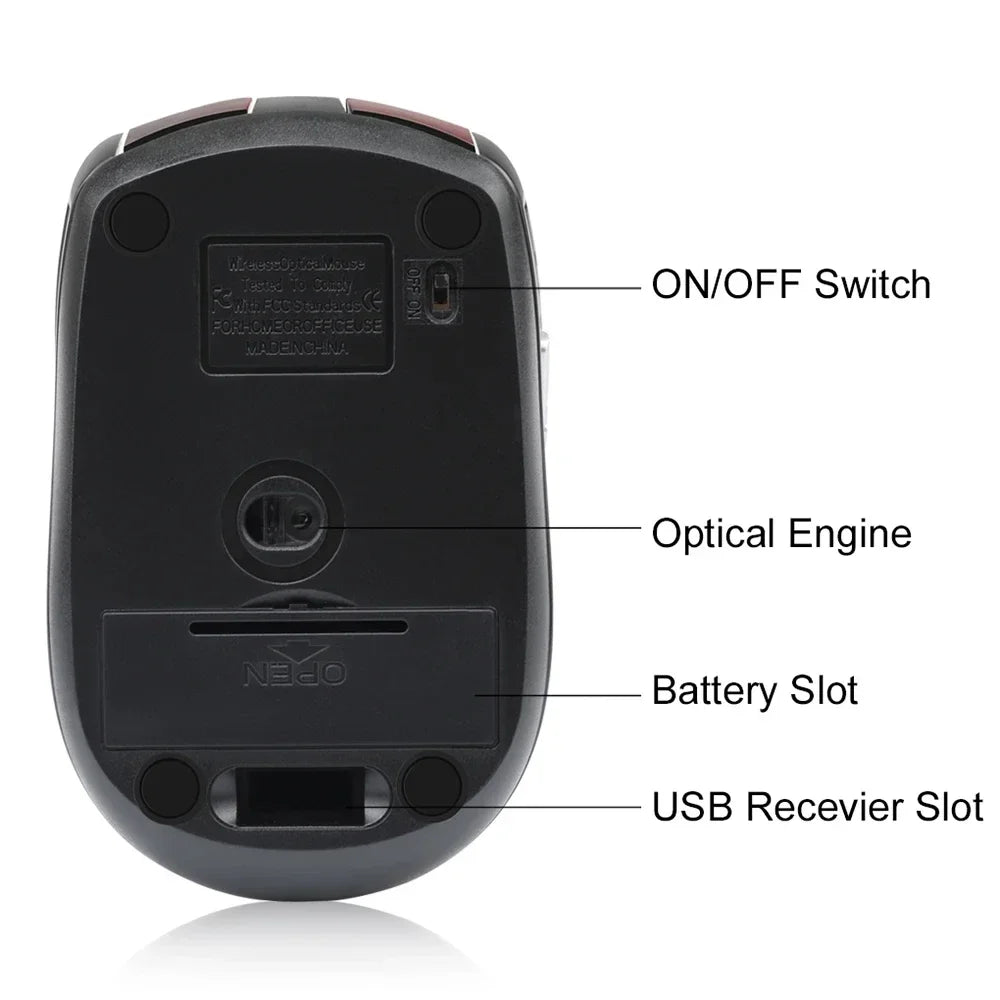 Computer Mouse Wireless USB Adjustable Gamer Gaming 6 Button Optical  2.4 USB Receiver for Computer PC Accessories