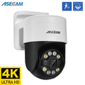 ASECAM 8MP 4K PTZ IP Camera Outdoor AI Face Detection Audio POE H.265 Onvif CCTV RTSP Humanoid Detection Security Camera