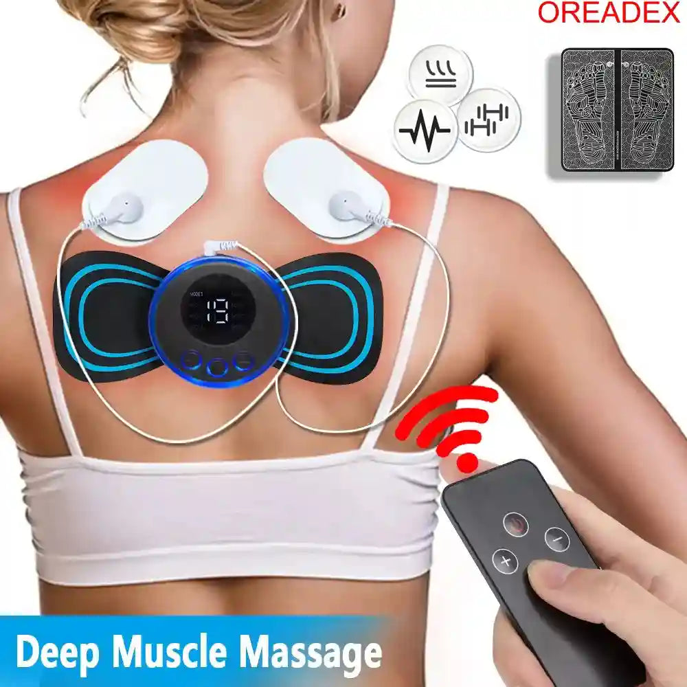 EMS Neck Massager - Portable Electric Pulse Pain Relief Patch Relaxation Treatment Tidesmit
