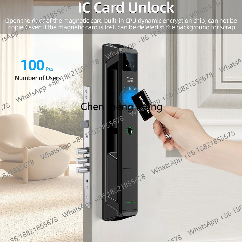 RAYKUBE 21-language Voice Camera Palm Vein Smart Fingerprint Lock Face Recognition Digital Lock With Video Call P85
