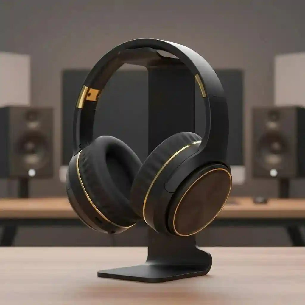 Wireless Foldable Over-Ear Headphones with Active Noise Cancellation Black Tidesmit