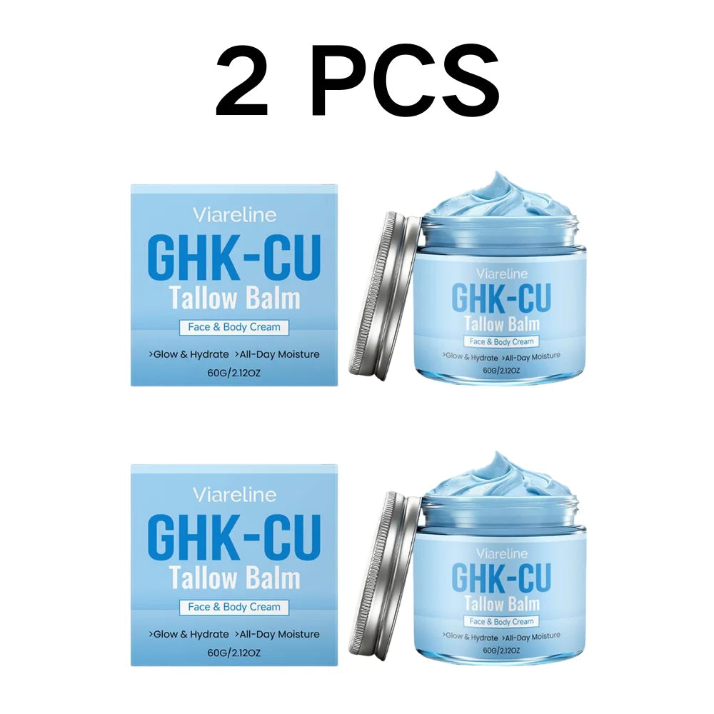 GHK-CU Copper Peptide Tallow Balm Blue Cream 1/2/3 PCS Manuka Honey Face and Body Moisturizer for Mature, Dry & Sensitive Skin