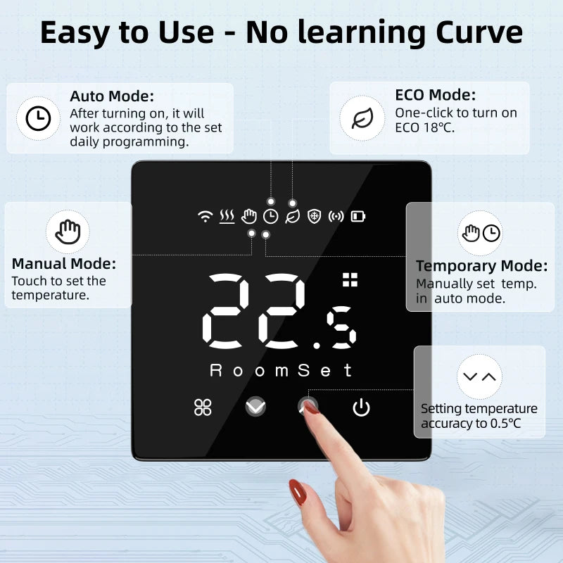 Tuya thermostat wifi smart gas boiler/water electric floor heating controller  temperature remote controller with google alexa