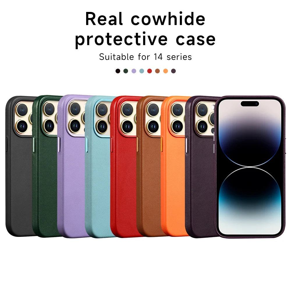 MagSafe Leather Phone Case for iPhone 17 Pro - Slim Shock-Absorbing Cover Tidesmit