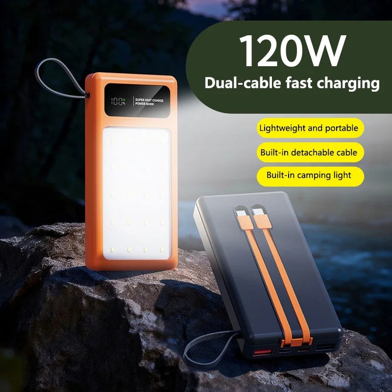Portable Power Bank with Camping Light - 50000mAh PD Fast Charging Tidesmit