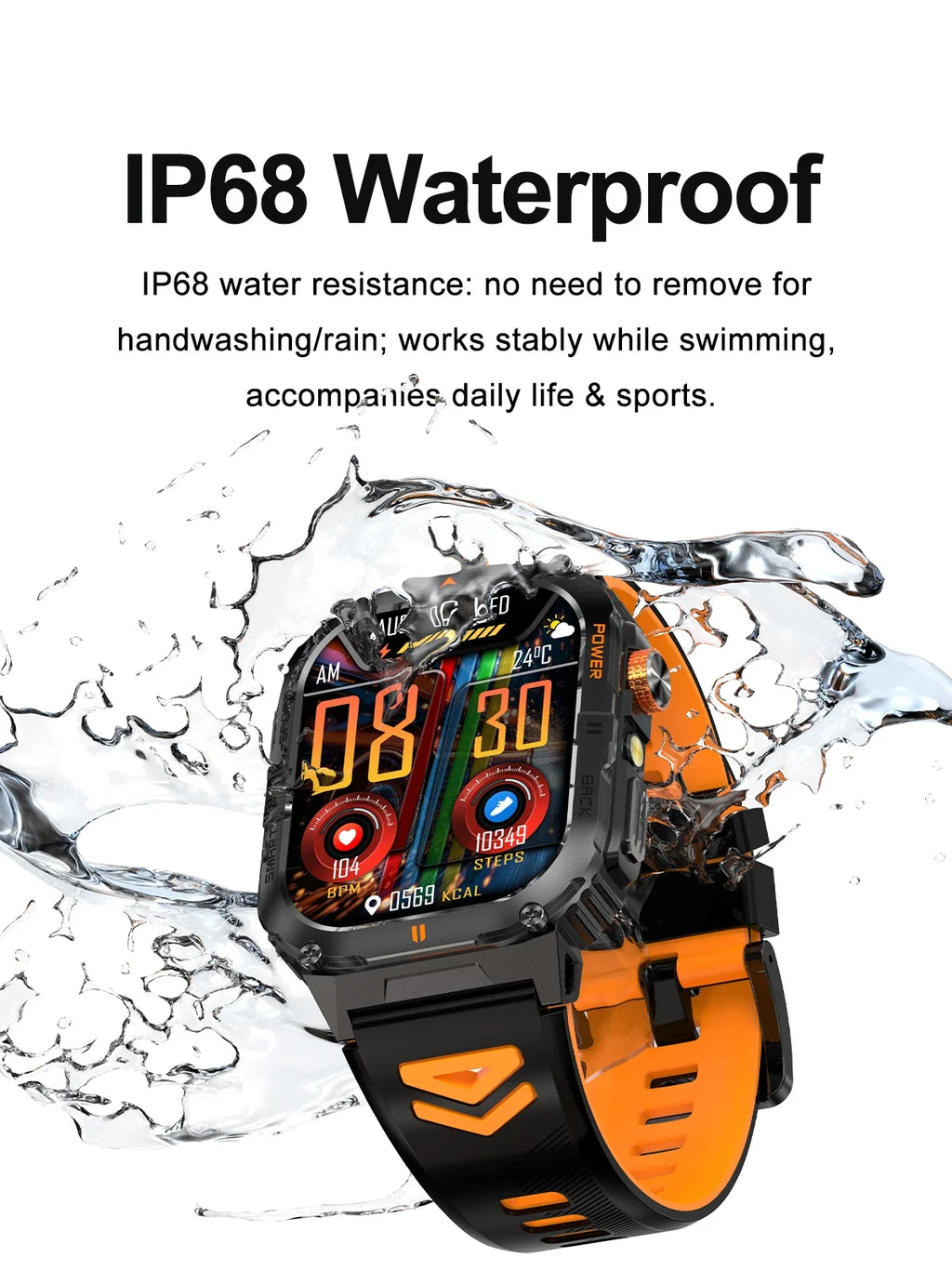 Hot Sell Gifts 2026 New Military SmartWatch Men Outdoor Sports IP68 Waterproof  LED Bluetooth Call Health Monitoring Men Women