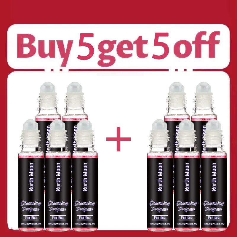 North Moon pheromone roll-on perfume for men. Charming scent to attract women. Set of long-lasting fragrance bottles.