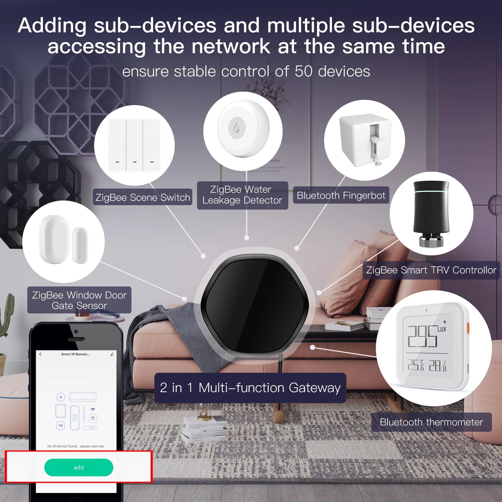 Smart ZigBee Gateway Hub IR Remote 2-in-1 for Alexa & Google Home Tidesmit