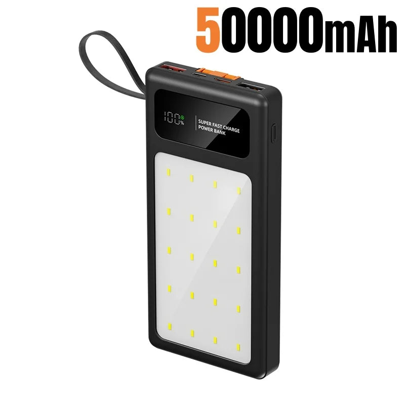 Portable Power Bank 200000mAh with LED Light by Tidesmit Black 50000mAh Tidesmit