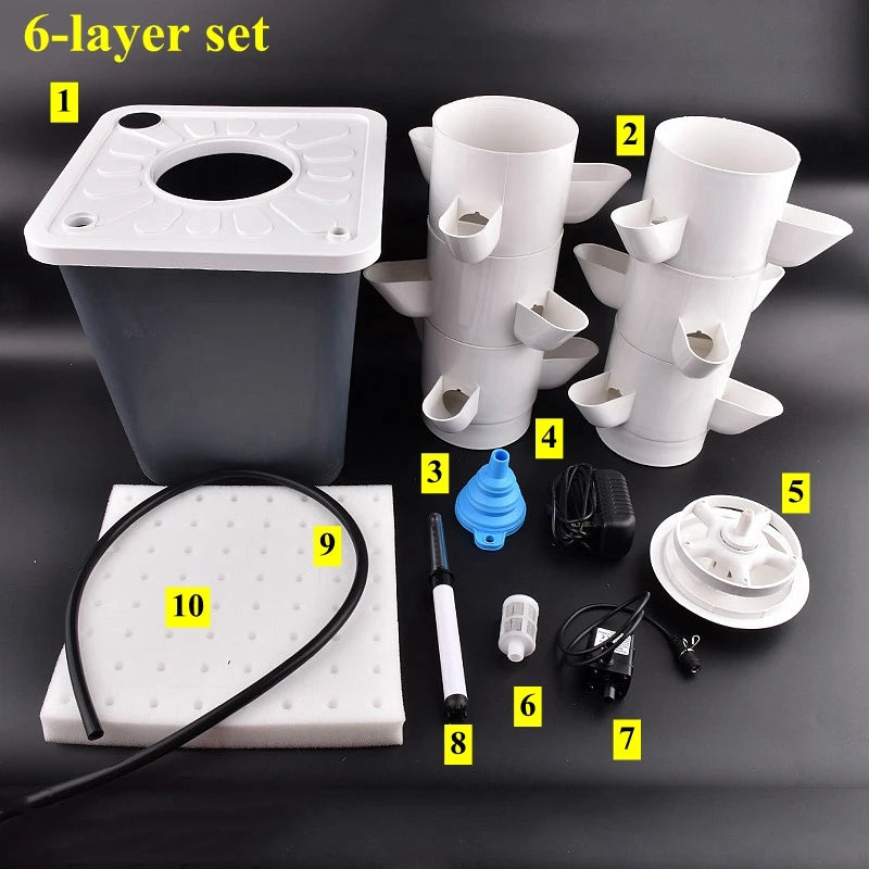 2/3/4/5/6 Tiers Vertical Tower Vegetable Planters Home Garden Balcony Hydroponic Grow System DIY Soilless Culture Planting Pot