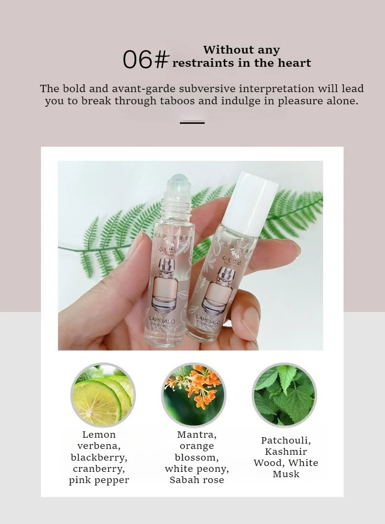 Tidesmit 6-piece roll-on perfume set with long-lasting fresh deodorant fragrance in a portable mini gift box for women