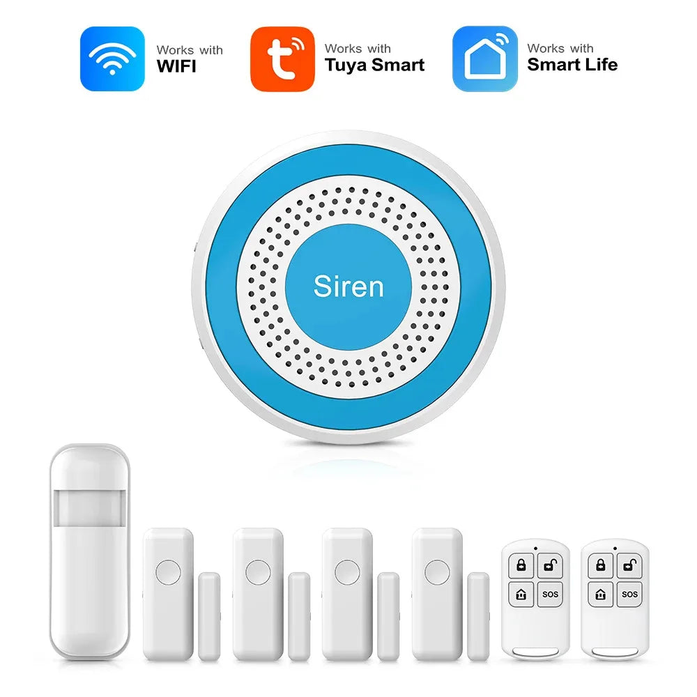 WiFi Home Alarm System with Alexa Voice Control and App Automation WiFi Alarm Kit G EU Plug Tidesmit