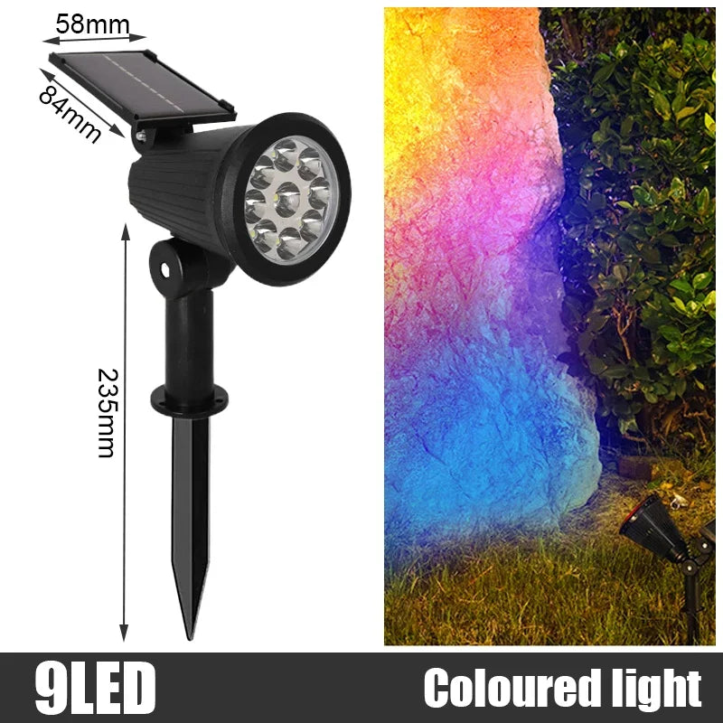 2/9LED Solar Spot Light Outdoor Waterproof Spotlights Solar Garden Lights Landscape Lighting Decoration Pathway Lawn Lamp