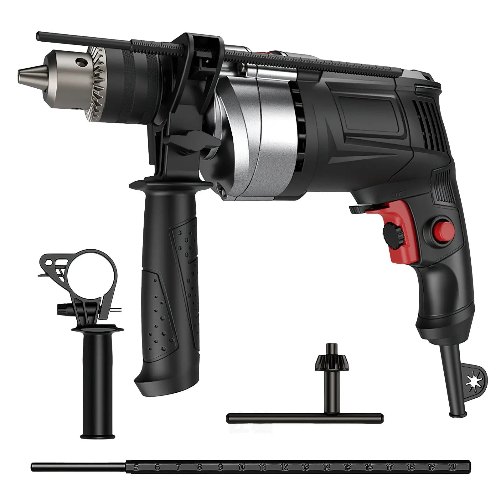 Electric Impact Drill Variable Speed Cordless/Plug-In Power Tool for Drilling Wood  Metal  Concrete  Brick Stone Multi-Function Household DIY Tool  Wall Hole Maker Portable Heavy-Duty Drill for Home and Workshop