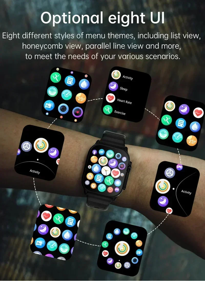 New Fashion Smart Watch Bluetooth Call Man Woman Heart Rate Health Monitoring Sports Waterproof Smartwatch 7 in 1 Straps Watch