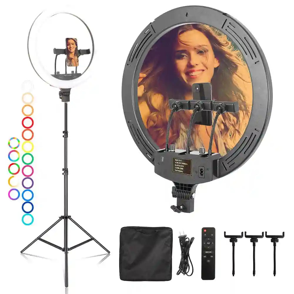 18 Inch RGB Ring Light with Tripod for Professional Content Creation Tidesmit