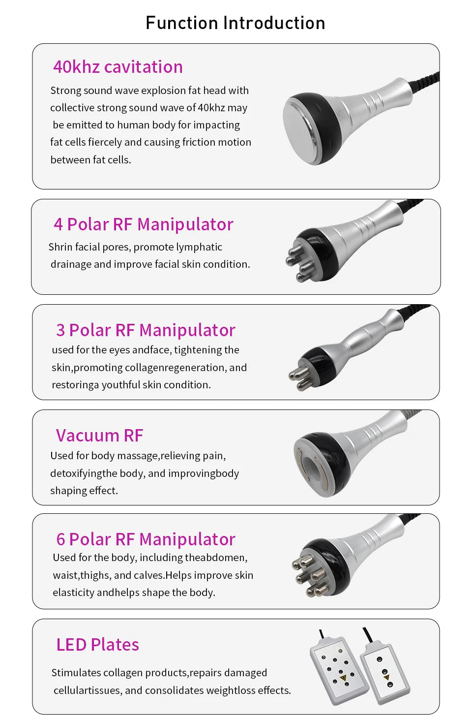 6-in-1 Cavitation Slimming Machine with Ultrasonic Body Contouring Body Shaping Massage Equipment Tidesmit