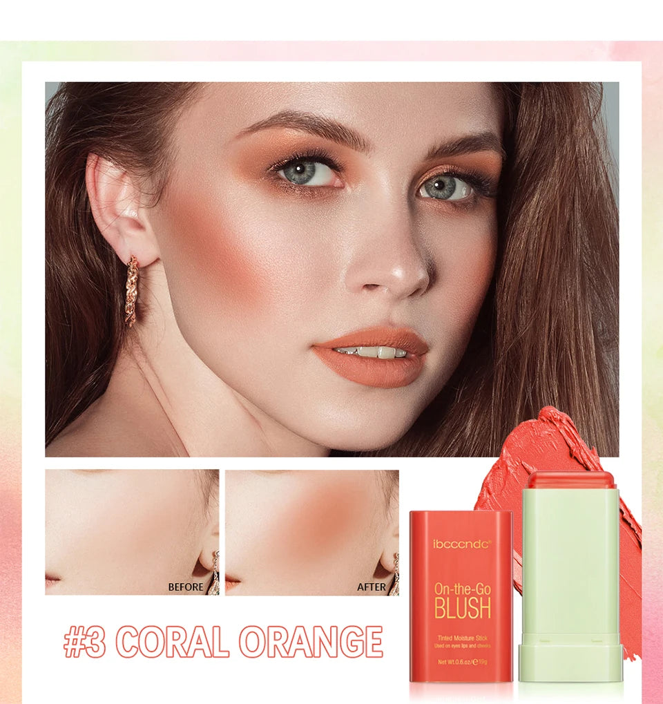Tidesmit multi-functional waterproof cream blush stick for high pigment brightening face makeup application