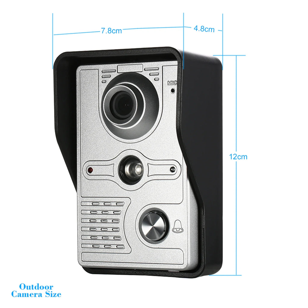 IR-CUT Outdoor Camera 7 inch Wired Video Doorbell Indoor Monitor Visual Intercom Two-way Audio Remote Unlock Video Door Phone